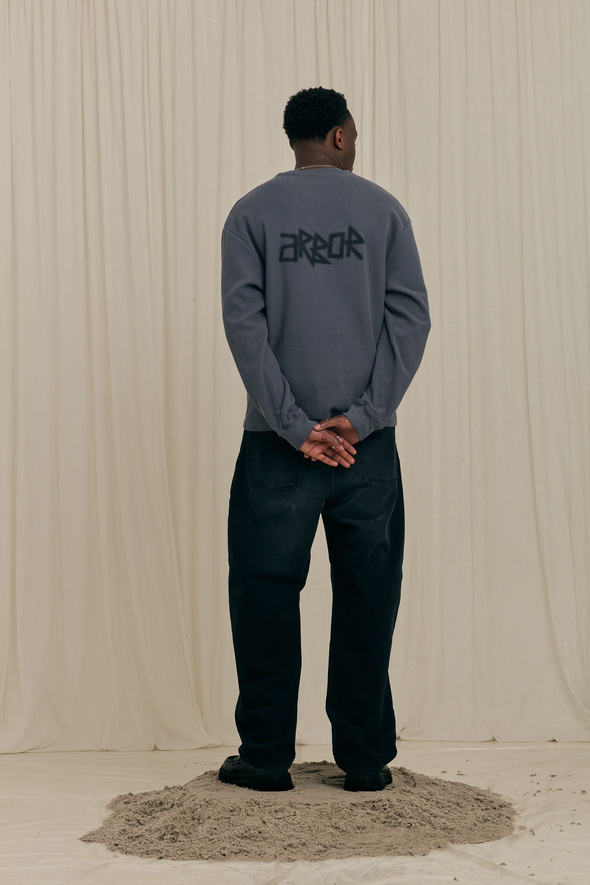 Halftone Waffle Crewneck Grey - Image 5